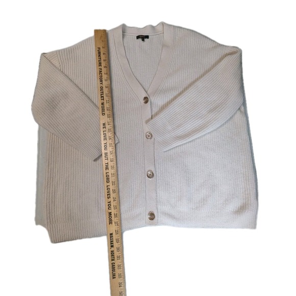 Quince Cream Button-Front Ribbed Cardigan - Picture 5 of 13